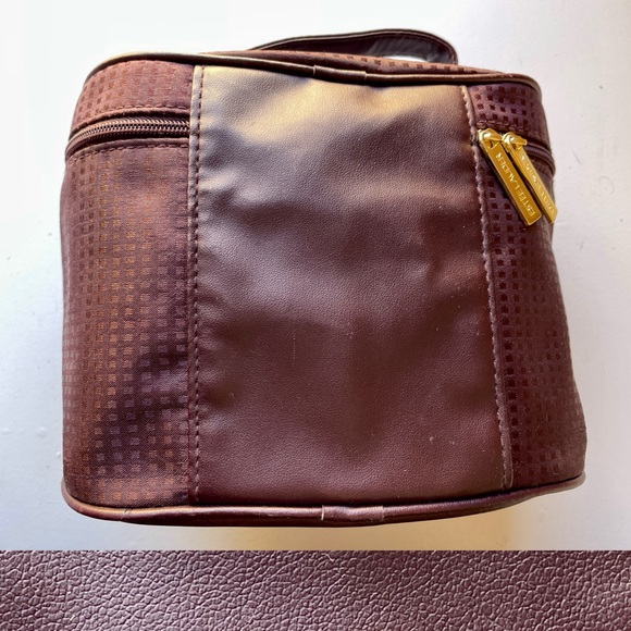 ESTEE LAUDER Burgundy Vinyl Cosmetics Travel TRAIN CASE - Picture 3 of 11